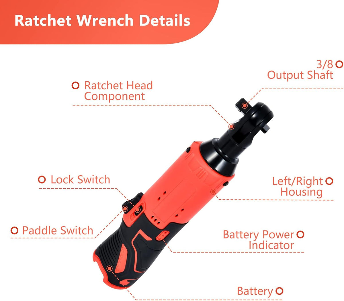 12V 3/8" Cordless Ratchet Wrench Set, 2 Pack F569348