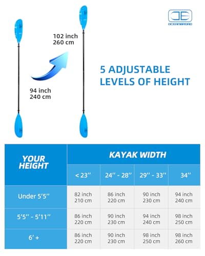 Adjustable Fishing Kayak Paddle with Paddle Leash H747279