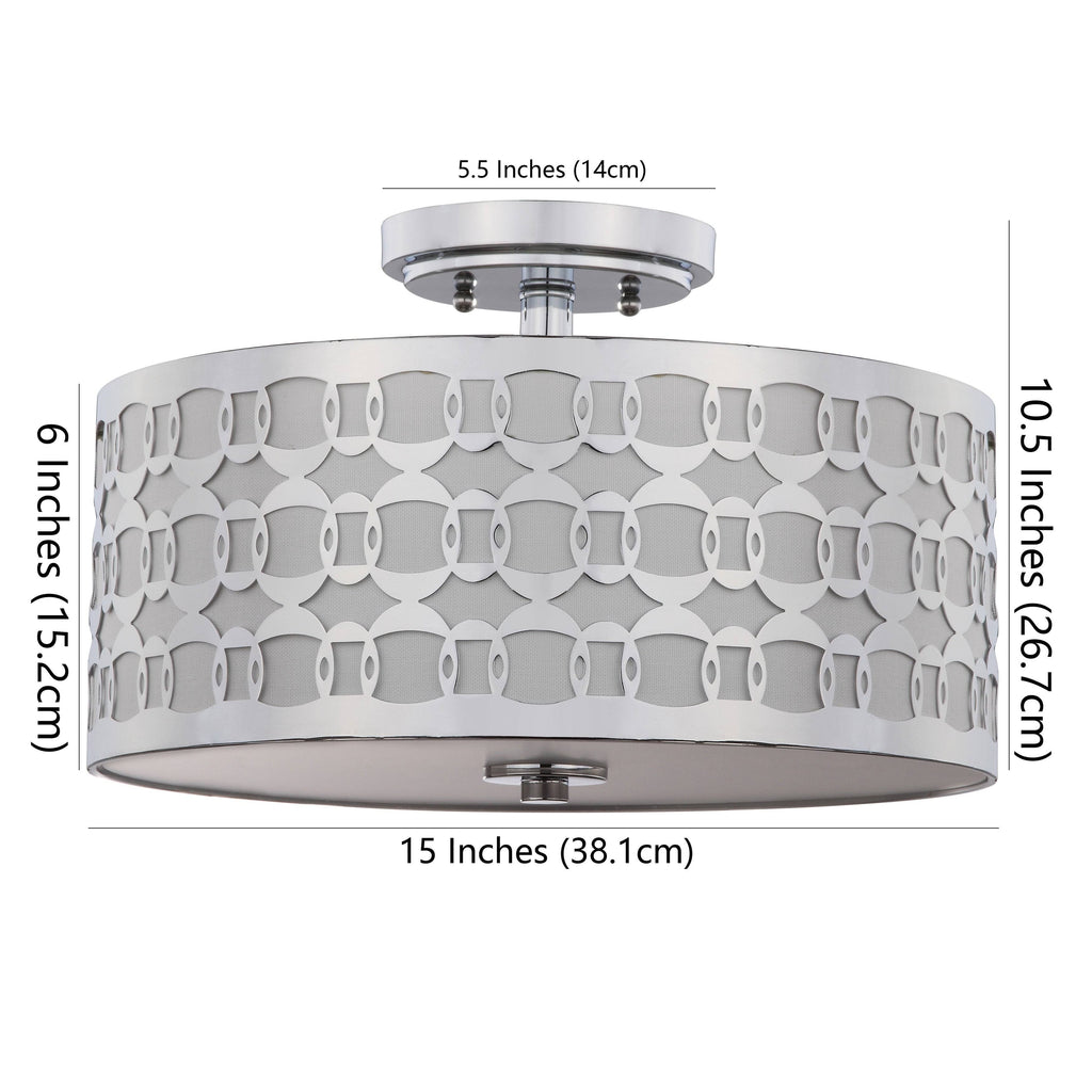 3-Light Chrome Semi-Flush Mount J771106