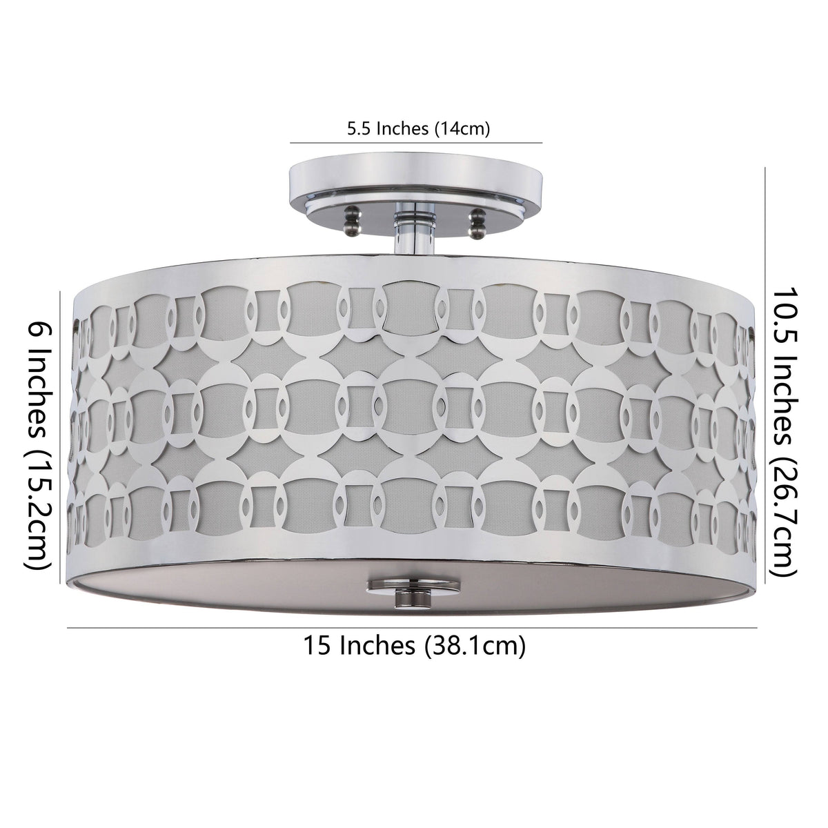 3-Light Chrome Semi-Flush Mount J771106