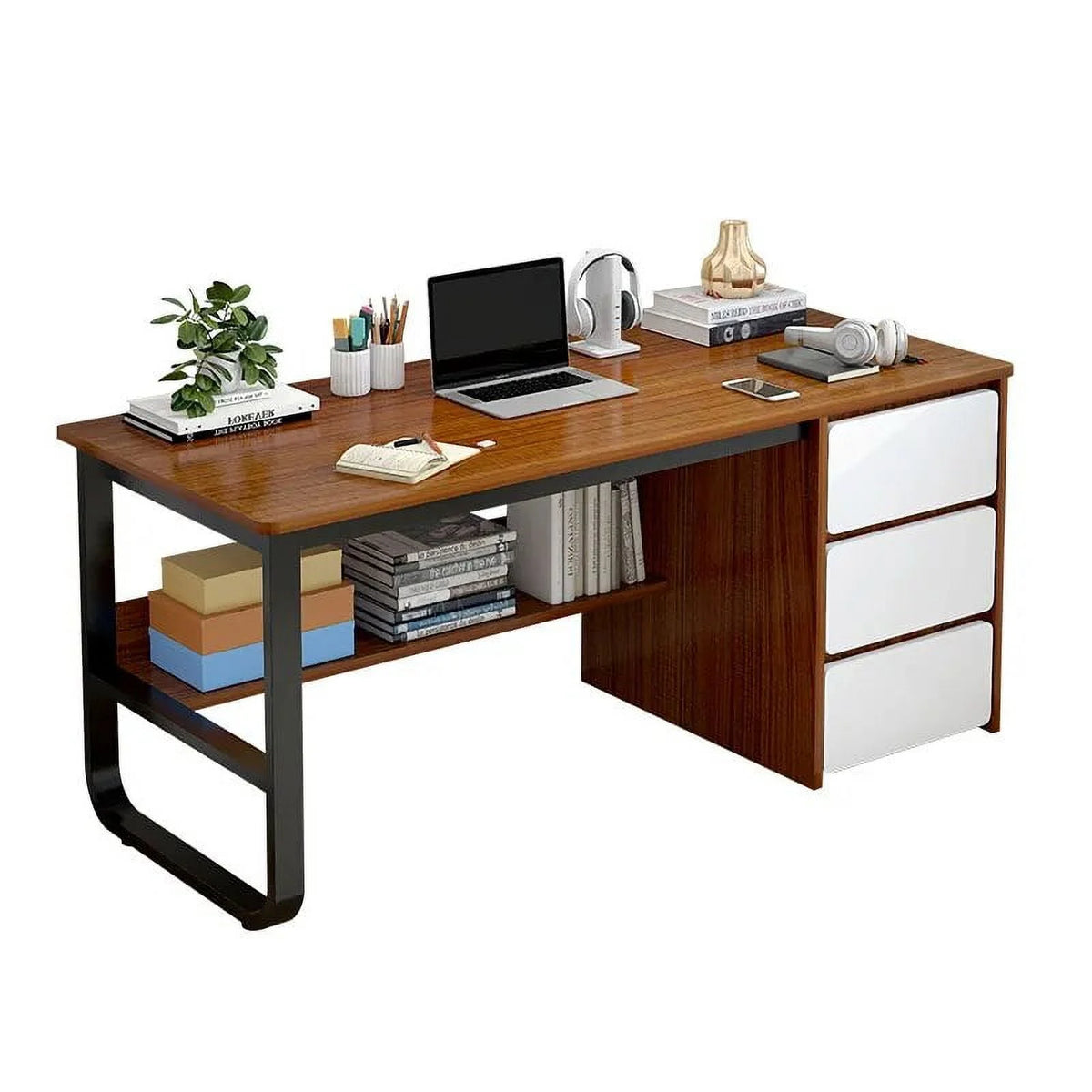 Wooden Study Desk with Storage Drawers X10045