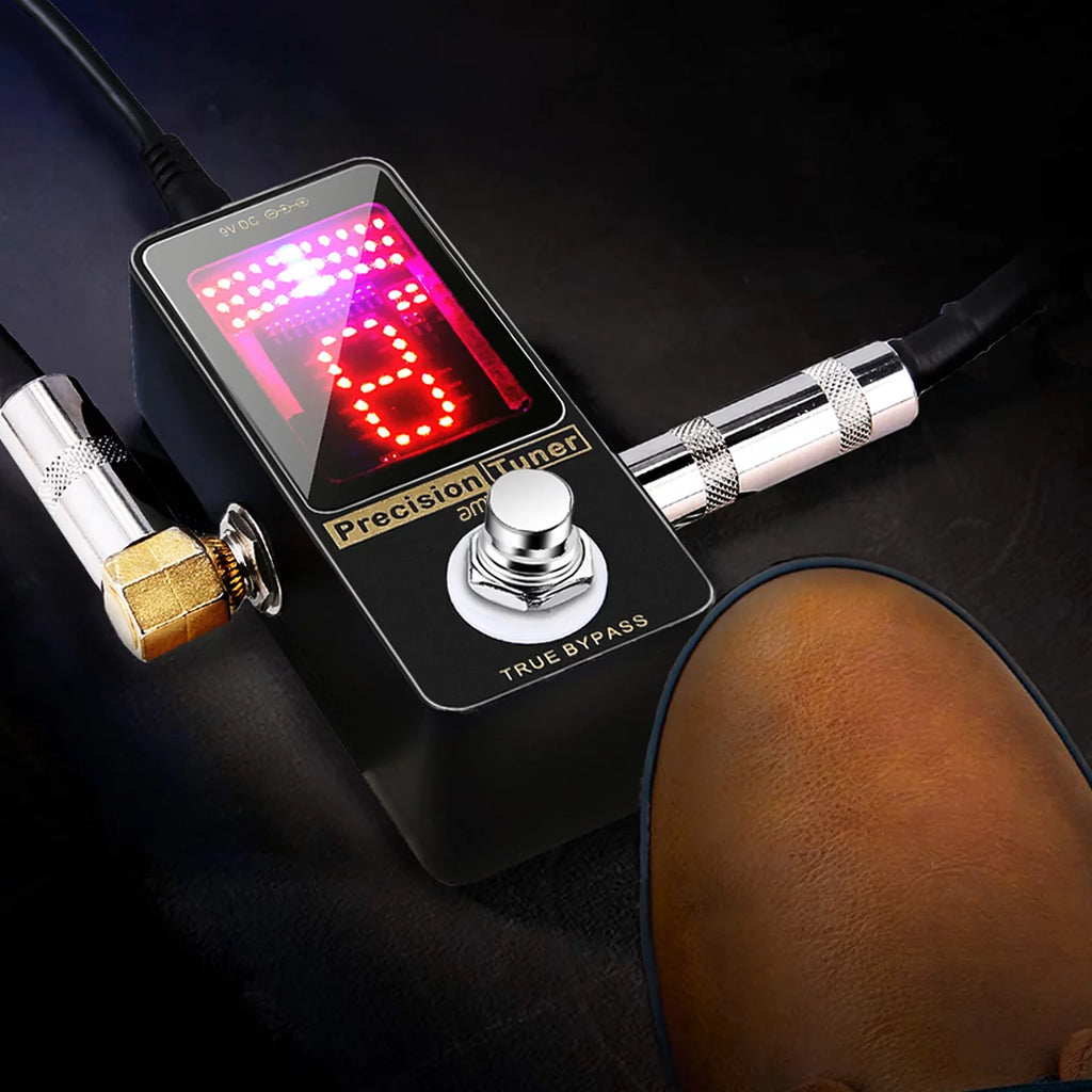 Metal Shell Tuner Pedal Led Display Precision Bypass Bass Tuner L69308