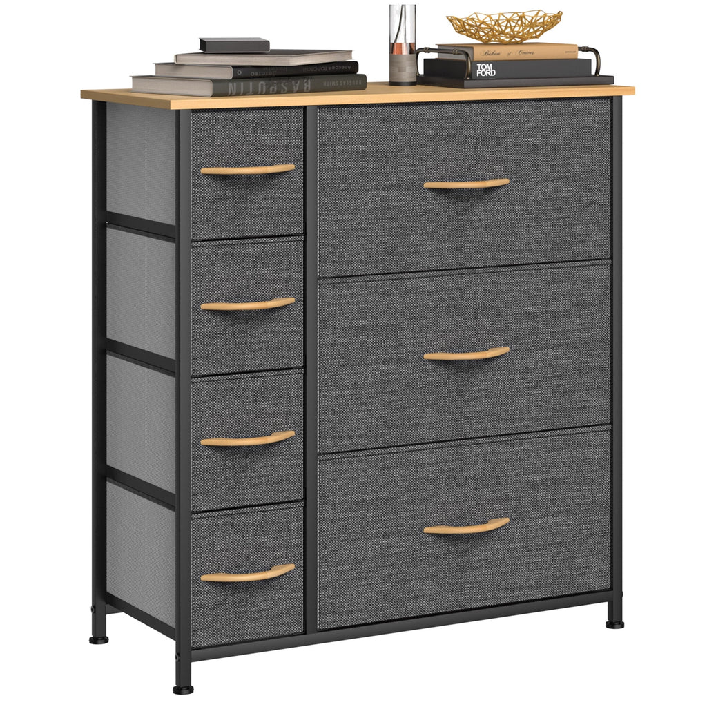Grey 7 Drawer Storage Dresser D306