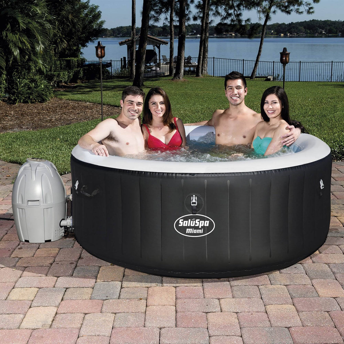 Inflatable Hot Tub Spa with Chlorine Sanitizer Kit Z6525