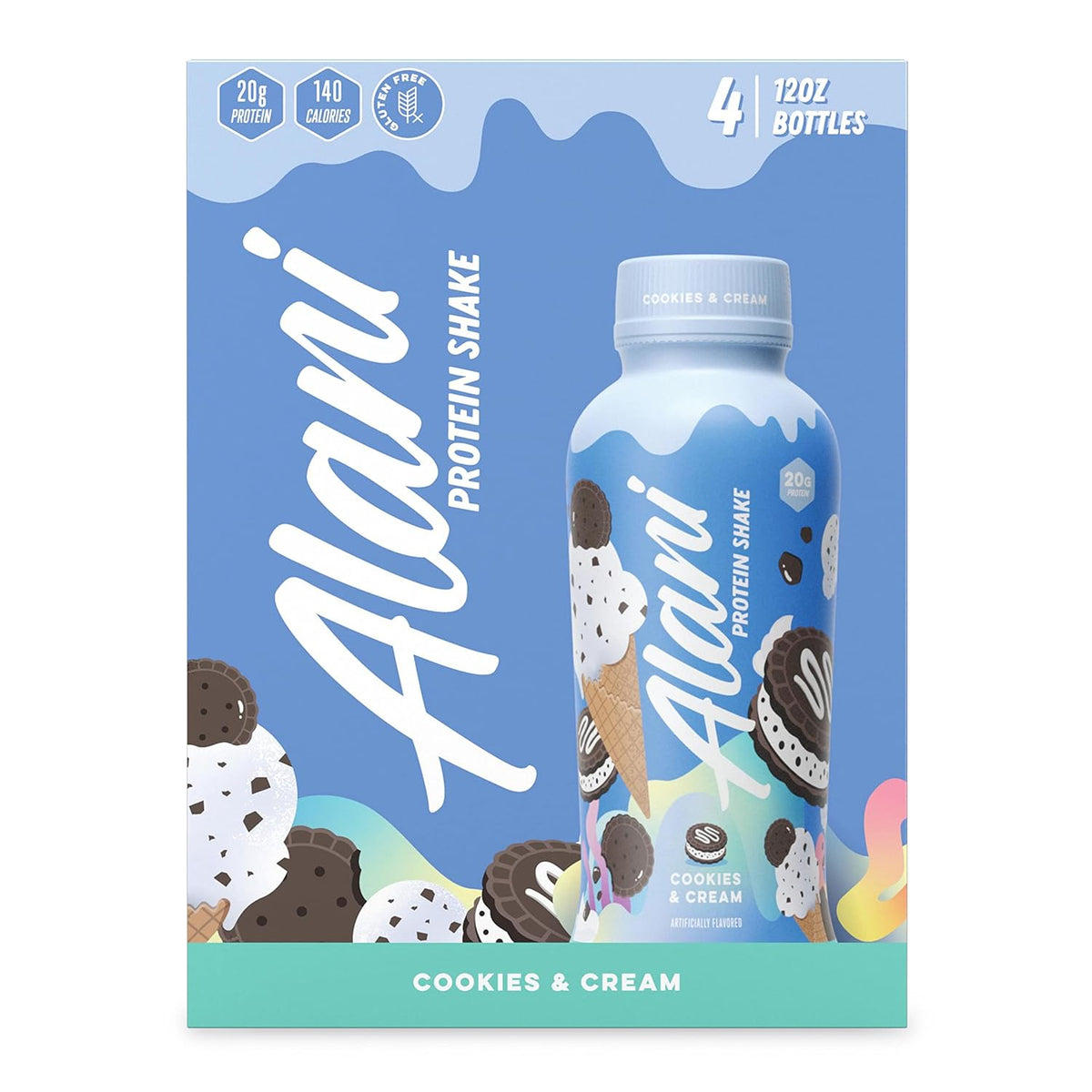 Cookies & Cream Protein Shake, 4 Pack, 12 Fl Oz U563490