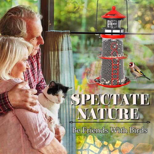 14'' Hanging Mesh Solar Bird Feeder with Rotating Beacon P931225