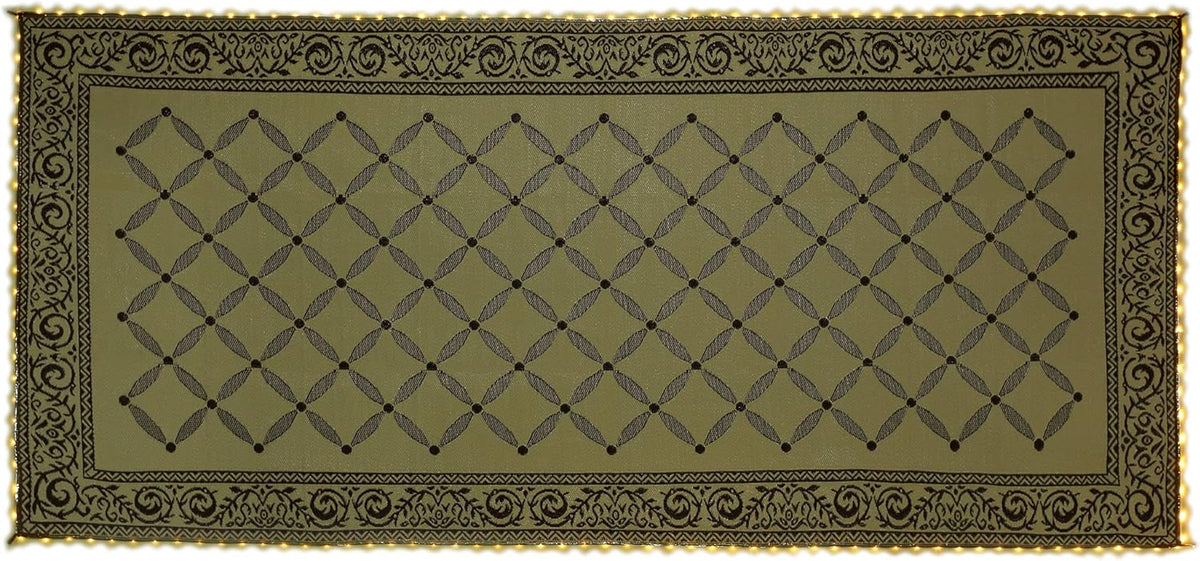 Brown Beige 8-Feet x 11-Feet Reversible Outdoor Mat S16171