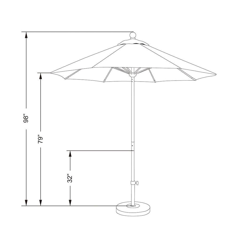 7.5 ft. Fiberglass Market Umbrella, Blue L9354