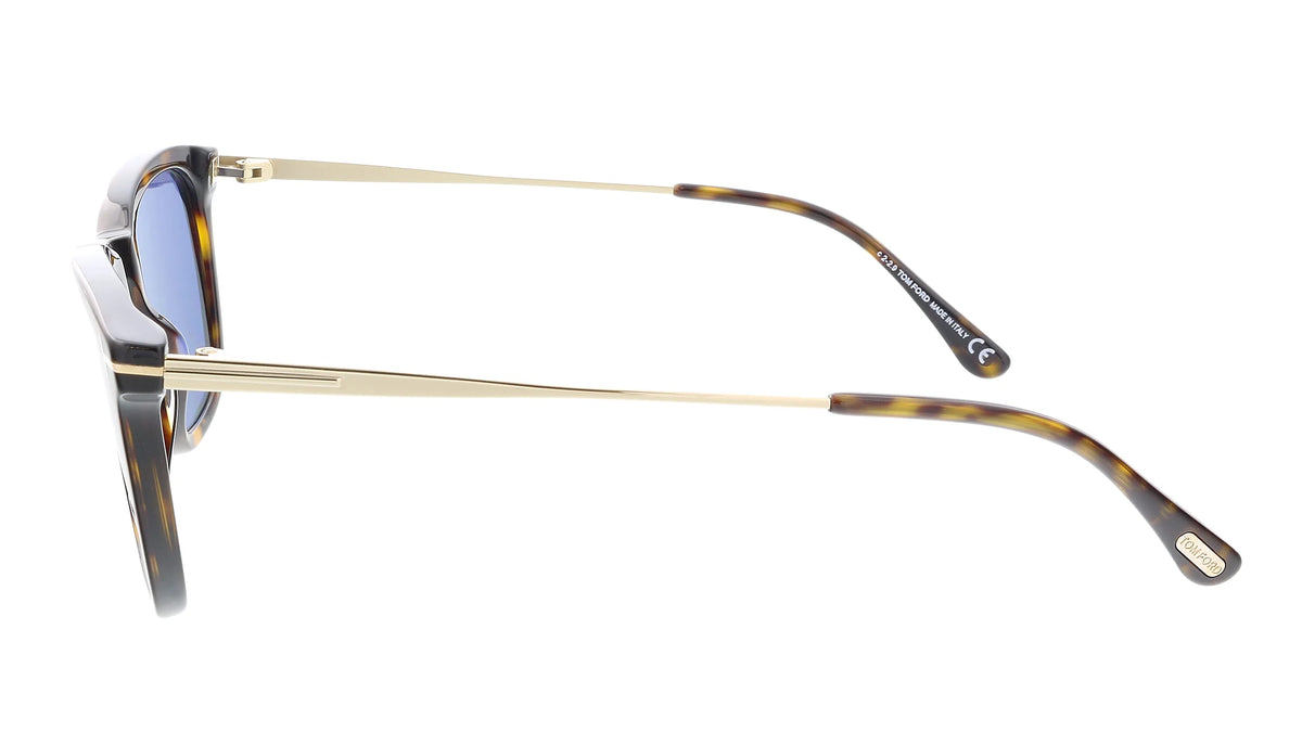 Dark Havana Rose Gold Blue 53 mm Sunglasses K515
