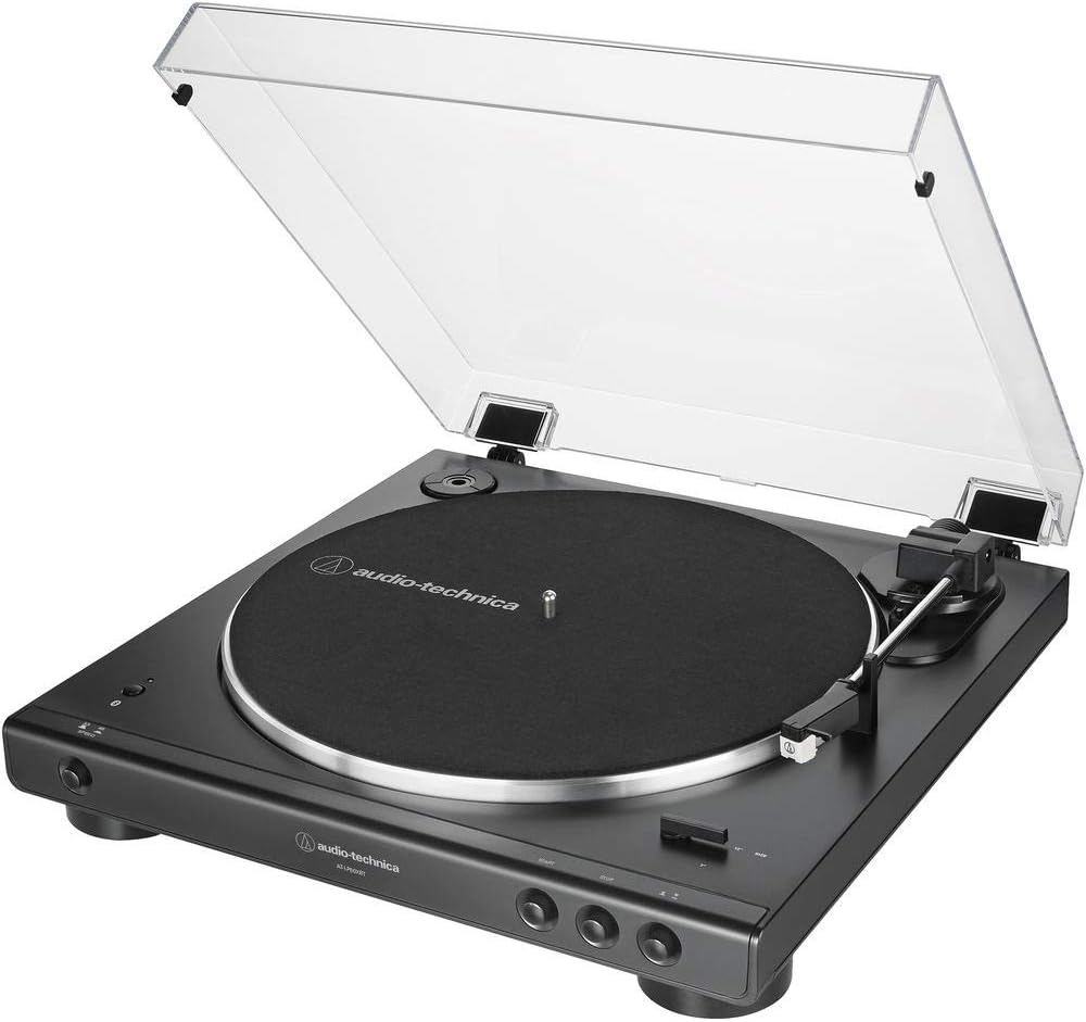 Stereo Turntable with Bluetooth (Black) + Powered Studio Monitors + Headphones + Dual Adapter Cable + Rip Ties X657734