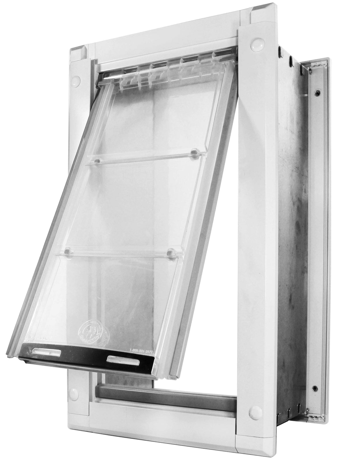 White Wall Mount Pet Door Medium Single Flap R415
