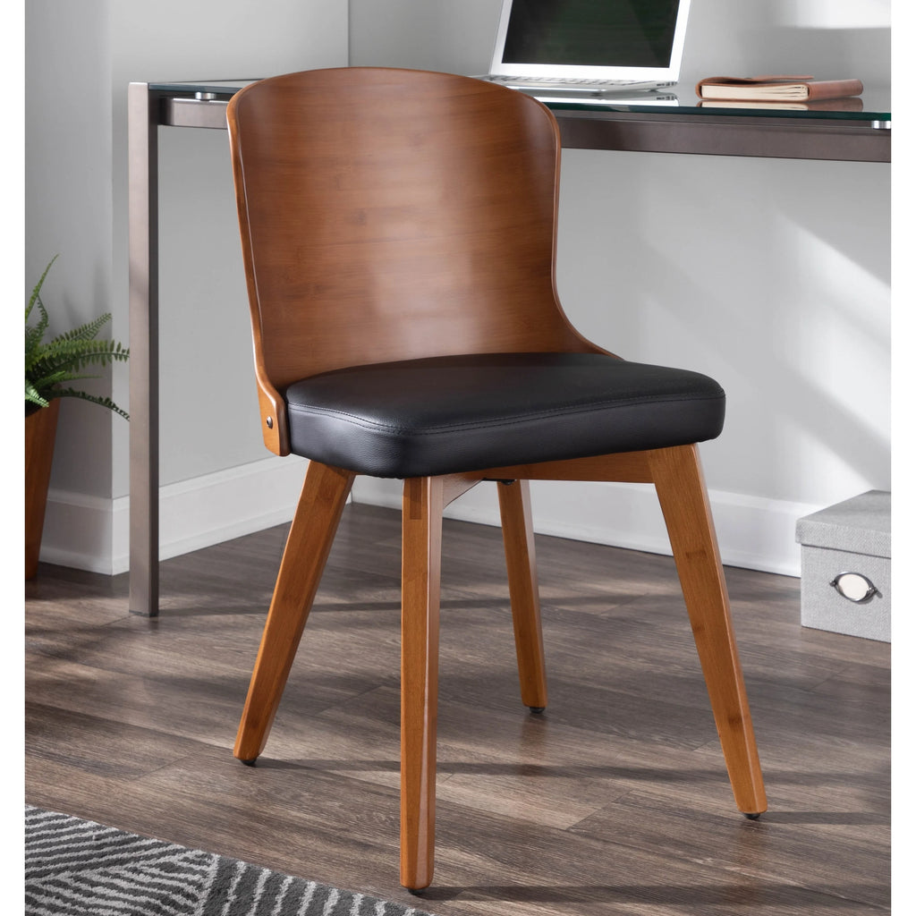 Black Faux Leather Chair Y212