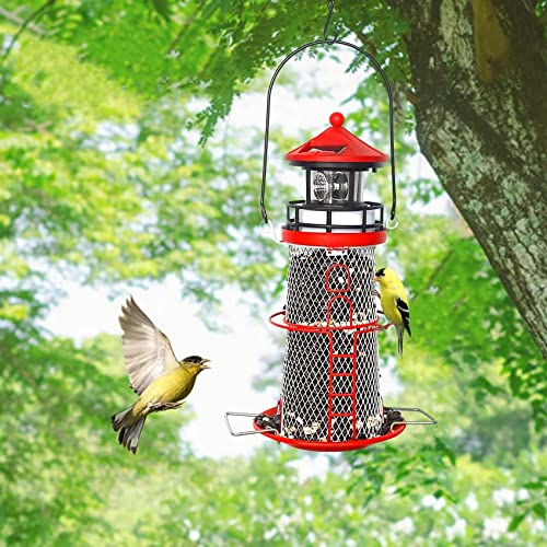 14'' Hanging Mesh Solar Bird Feeder with Rotating Beacon P931225