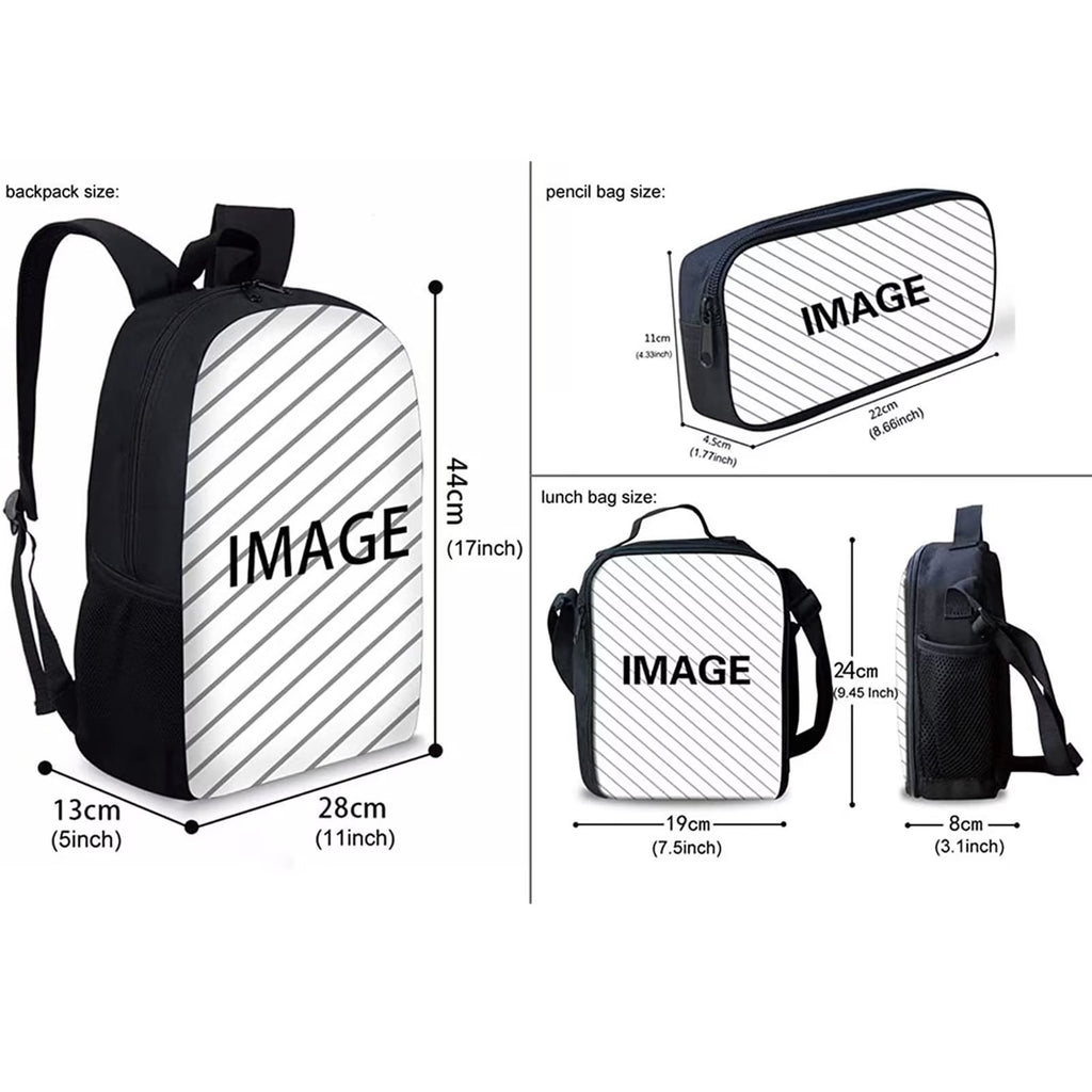 Panda Backpack Set with Lunch Bag and Pencil Case, 3-Pieces I220