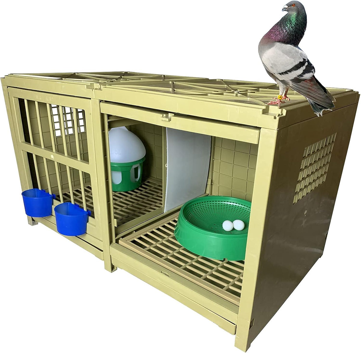 Pigeon Cage Plastic Bird Cage Nest Box Carrier Combination Package 32x18x18 Inch M891798