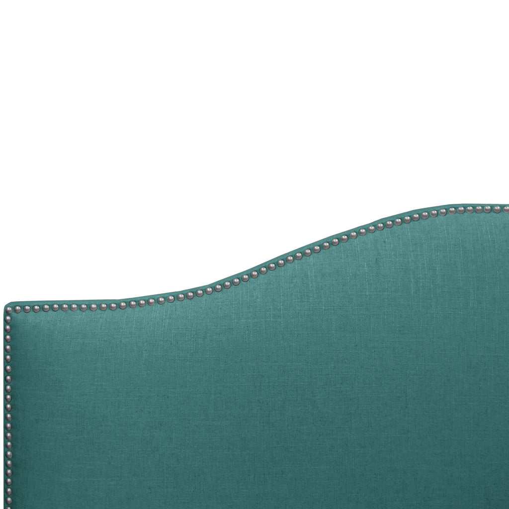 Blue Nail-Buttoned Twin Bed N33703