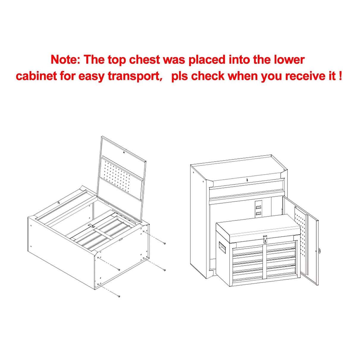 2 in 1 Tool Chest & Cabinet with 5 Sliding Drawers M530717