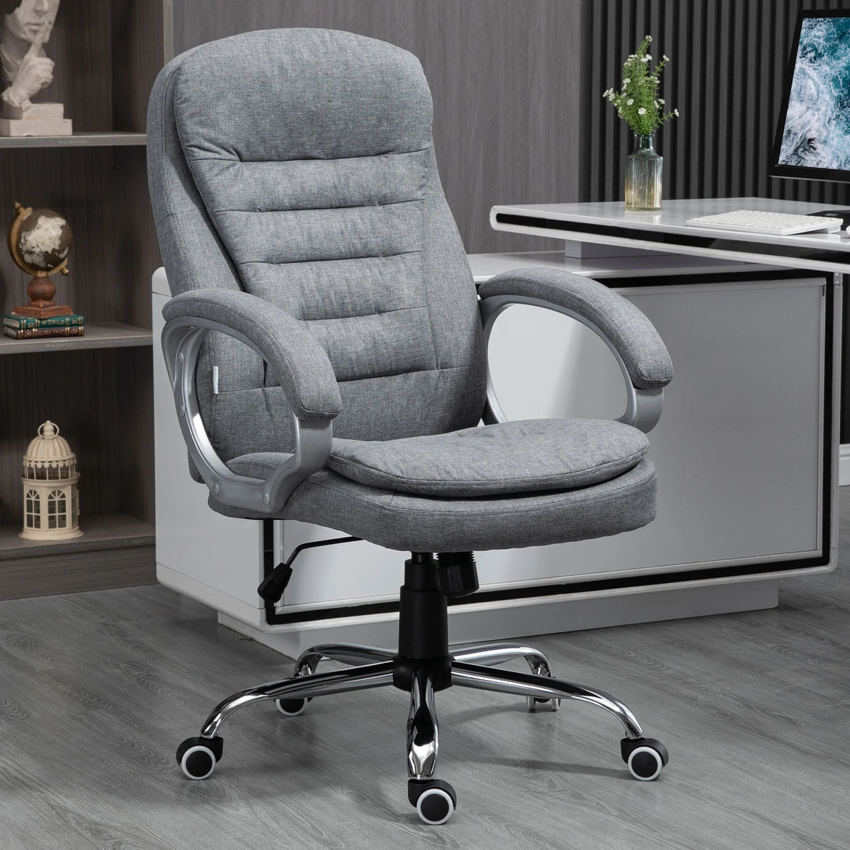 Grey Executive Chair with Adjustable Height V7604