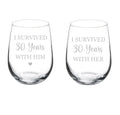 Set of 2 Stemless Wine Glass Goblet 17 oz V605045