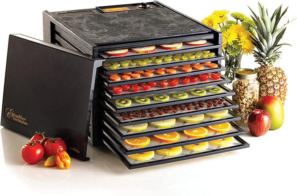 Electric Food Dehydrator Machine 600 W 9 Trays Black R858287