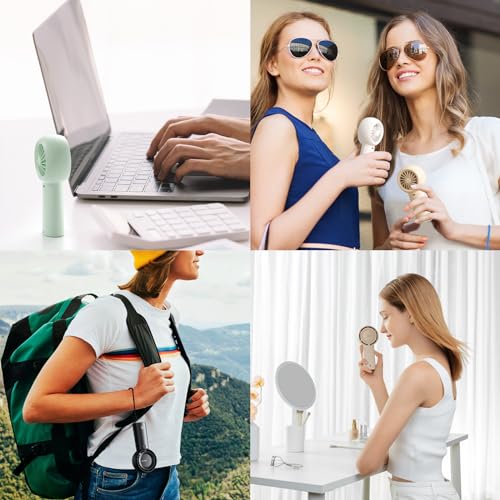 Portable Handheld Turbo Fan 6000mAh USB Rechargeable 5 Speeds Black H984322