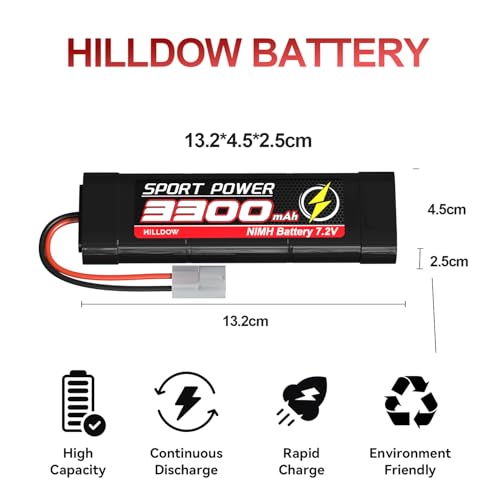 7.2V 3300mAh NiMH RC Battery 2 Packs N626650