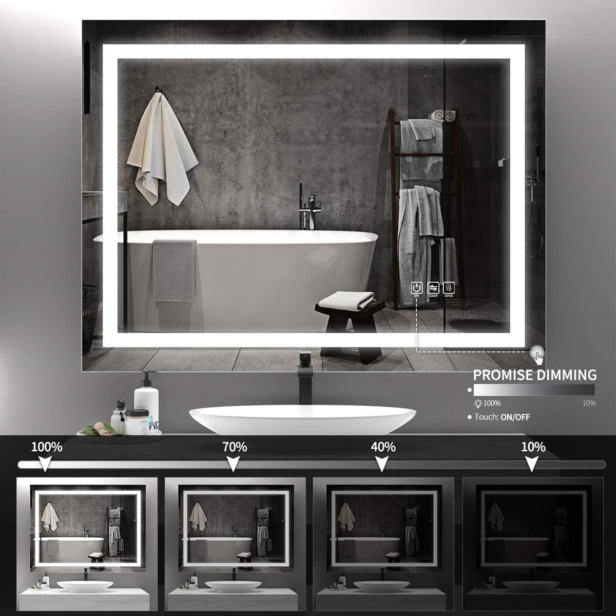 LED Lighted Bathroom Mirror I749