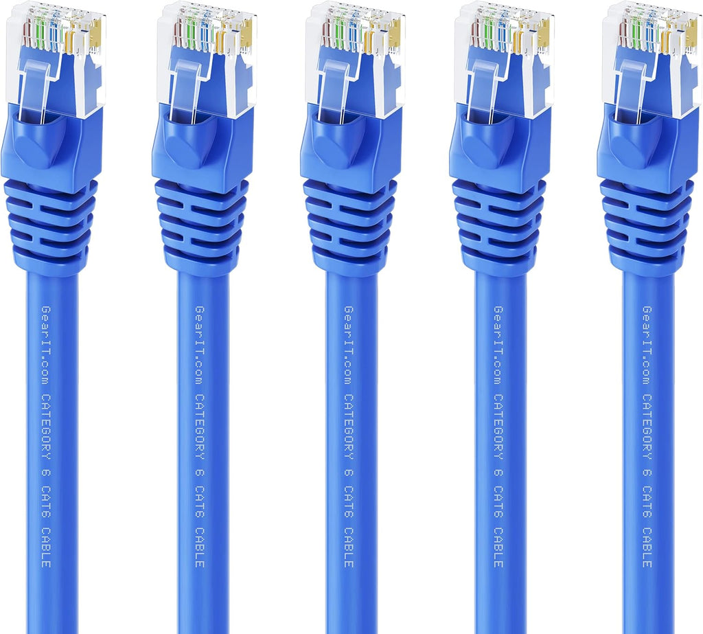 Cat 6 Ethernet Cable 100 ft 5-Pack Blue D38757