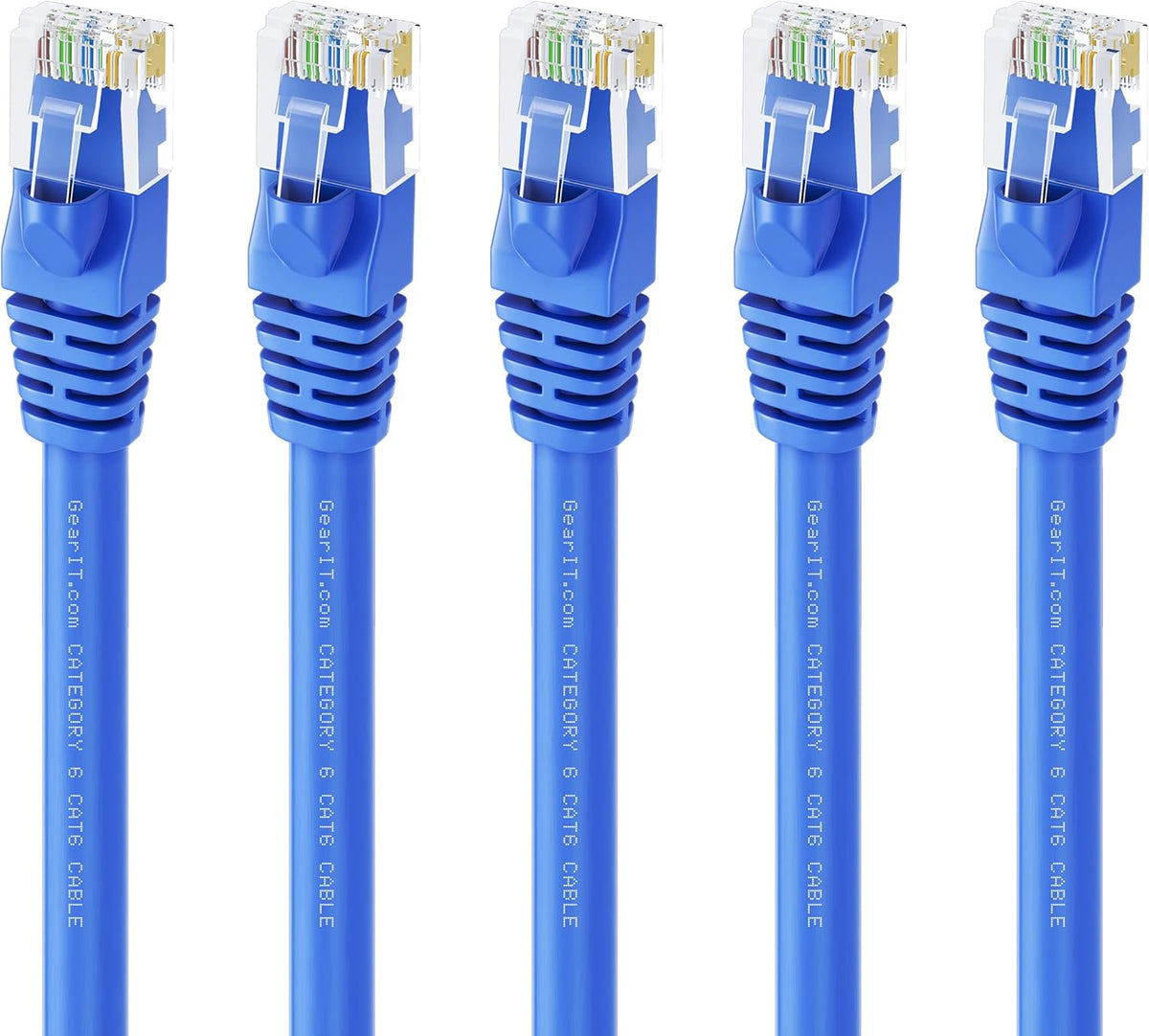 Cat 6 Ethernet Cable 100 ft 5-Pack Blue D38757