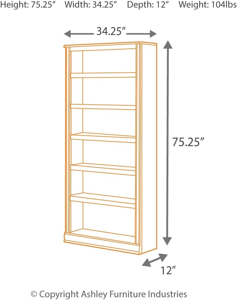 Brown Bookcase with 3 Adjustable Shelves A776371