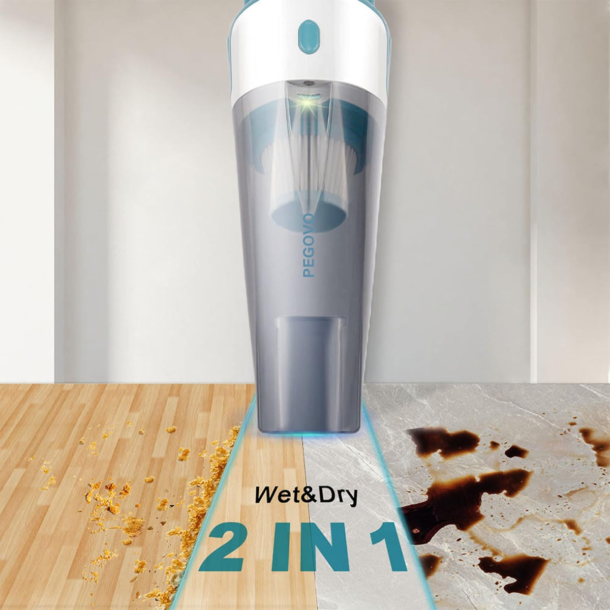 Handheld Vacuum Cordless 9000PA High Power, Rechargeable with LED, Dry/Wet, Pack of 2 I907669
