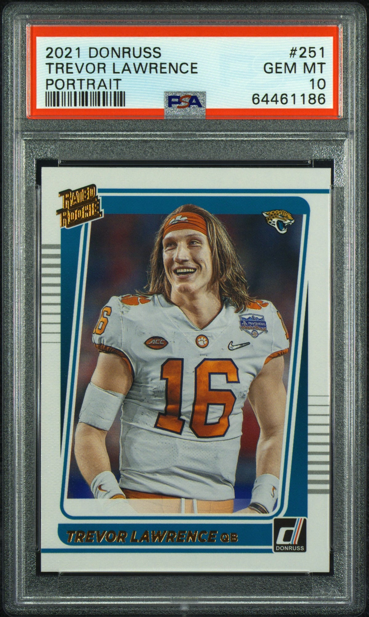 Trevor Lawrence Rated Rookie Portrait Card #251 PSA 10 N5034
