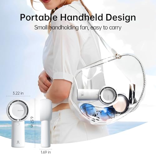 Portable Handheld Turbo Fan 6000mAh USB Rechargeable 5 Speeds Black H984322