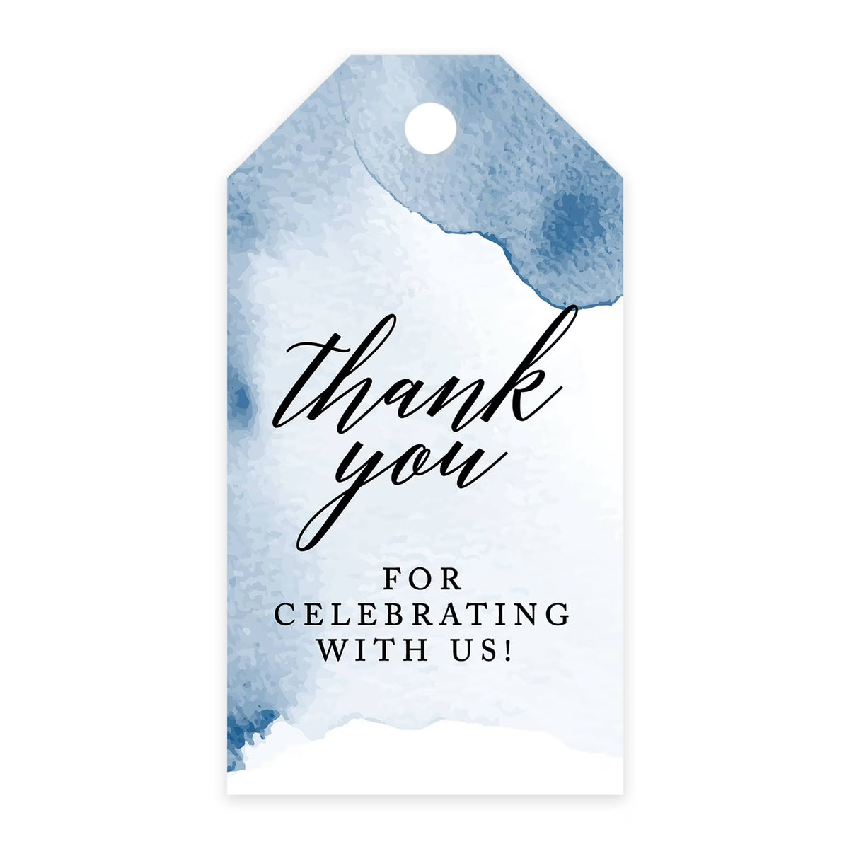 Navy Blue Watercolor Cardstock Gift Tags with Bakers 100-Pk J583725