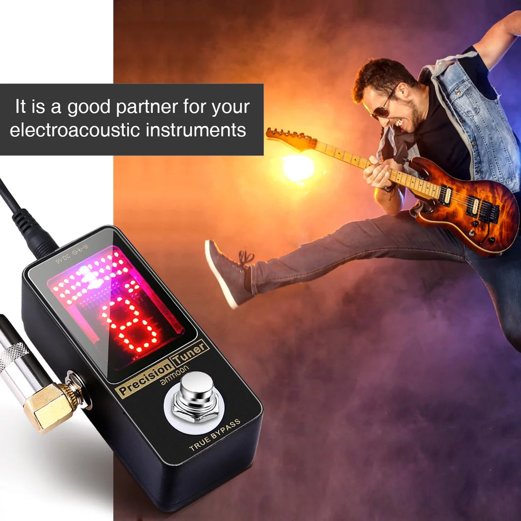 Metal Shell Tuner Pedal Led Display Precision Bypass Bass Tuner L69308