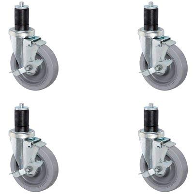 Gray 3 Inch Caster Wheel Set, All 4 Locking, Pack of 2 S31893