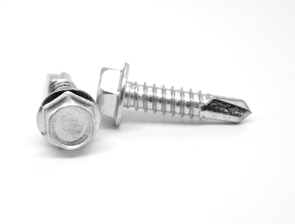 Self Drilling Screw Hex Washer Head Low Carbon Steel Zinc Plated I700686