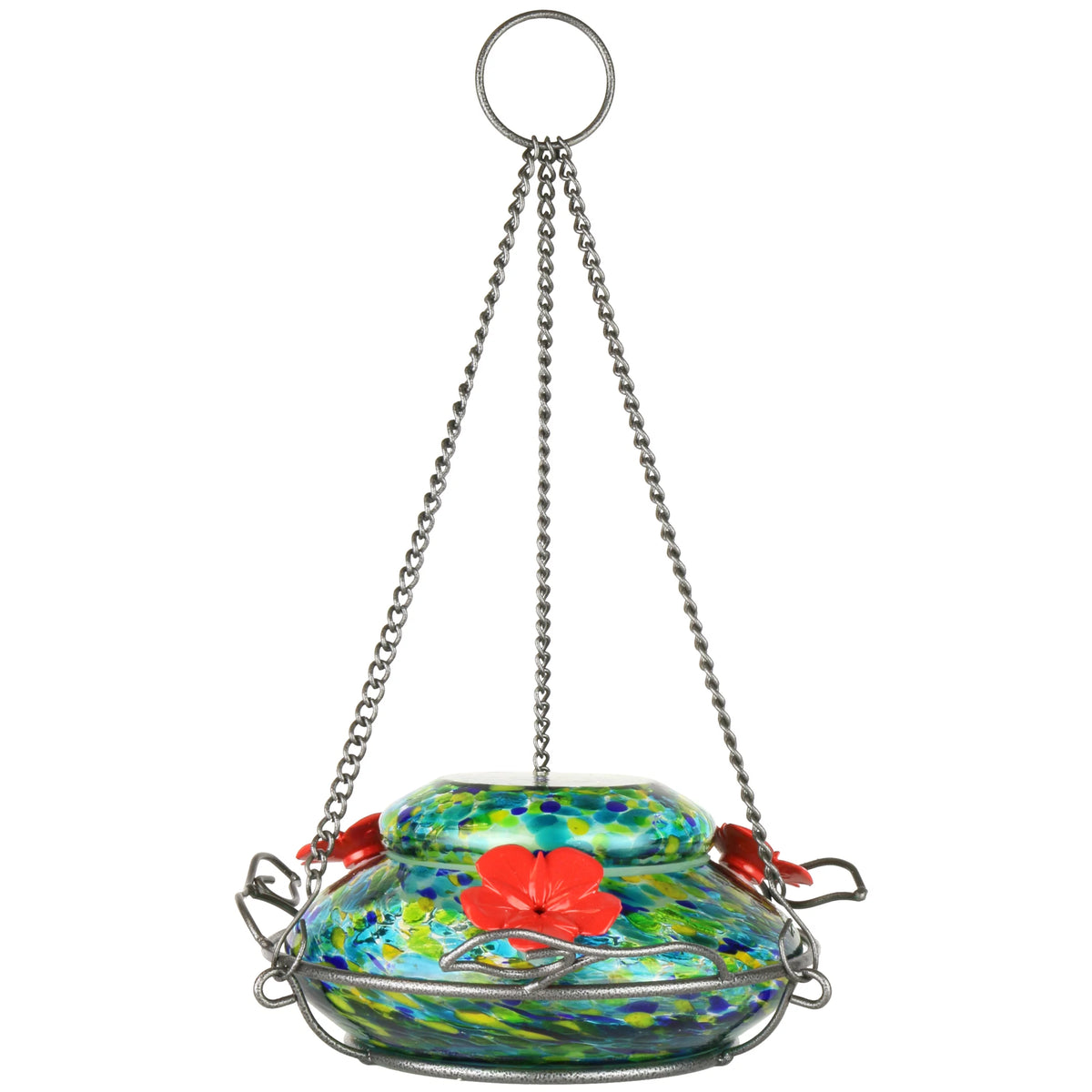 Artisan Glass Solar-Powered Hummingbird Feeder 16 oz F5686