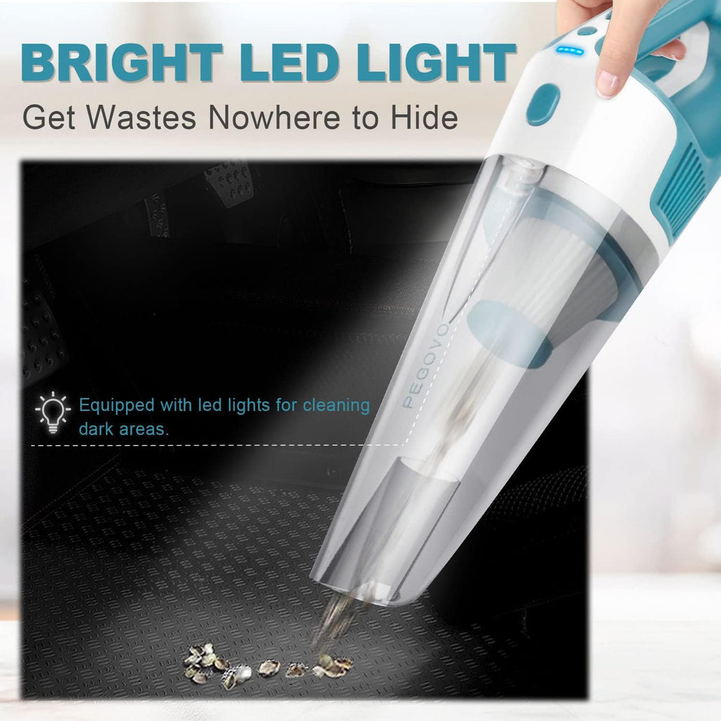 Handheld Vacuum Cordless 9000PA High Power, Rechargeable with LED, Dry/Wet, Pack of 2 I907669