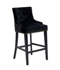 Black Velvet Nailhead Counter Stool Chair H976