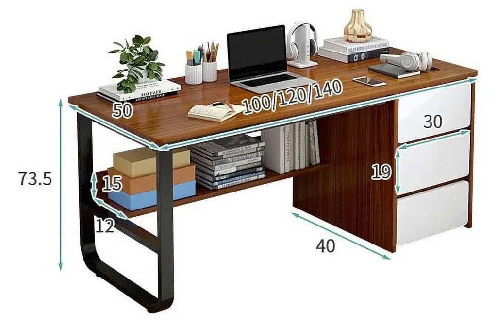 Wooden Study Desk with Storage Drawers X10045