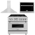 36 In. Gas Range, Range Hood, Microwave Oven in Stainless Steel K9350