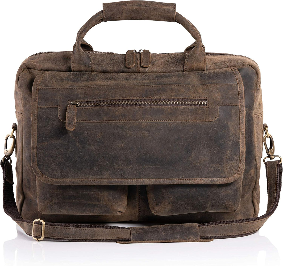 16 Inch Buffalo Leather Laptop Messenger Bag M426