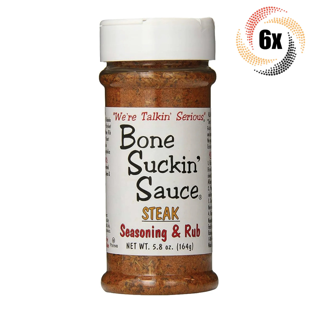 6x 5.8oz Bone Suckin' Sauce Steak Seasoning & Rub K279