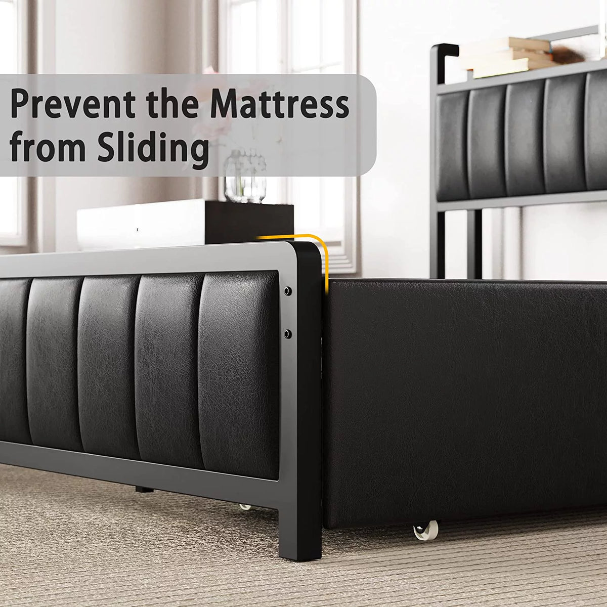 King Bed Frame with Storage Drawers and Upholstered Platform Bed I470