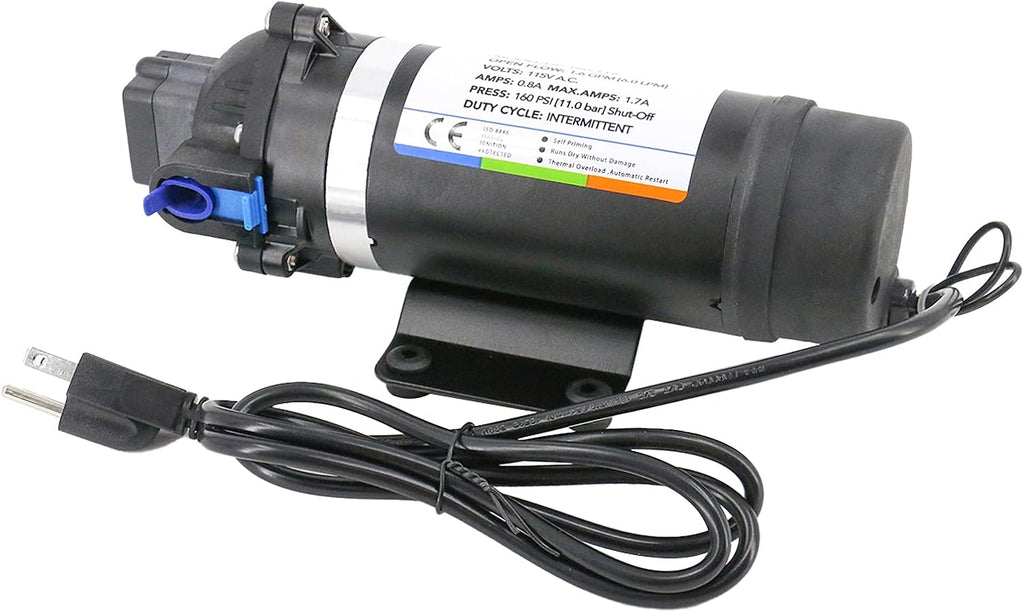 AC 110V Self Priming Water Pressure Pump, 160 PSI, Diaphragm Pump L9665