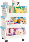 4 Baskets Kids' Toys Storage Organizer with Wheels T947