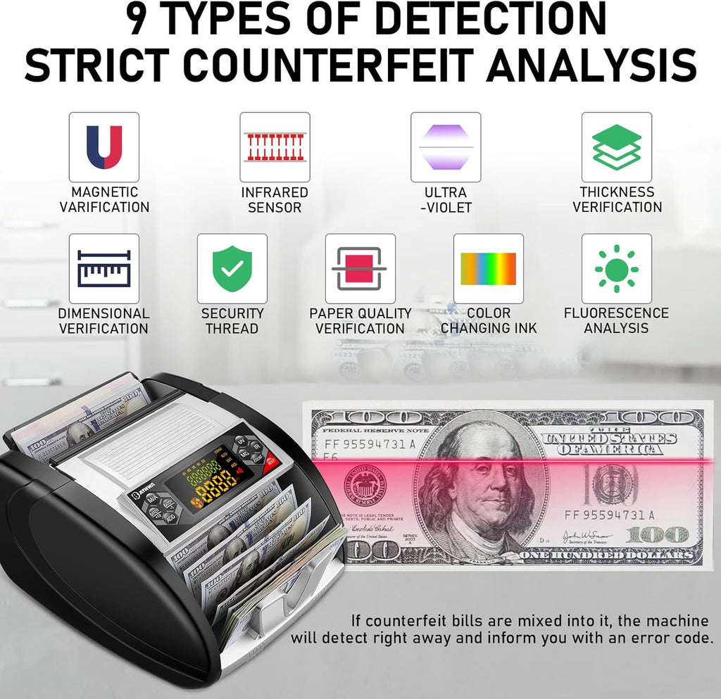 Money Counter Machine with Counterfeit Bill Detector U950