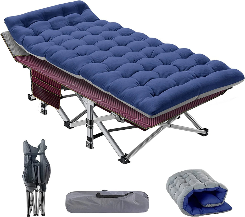 Folding Camping Cot with Cushion & Carry Bag O683794