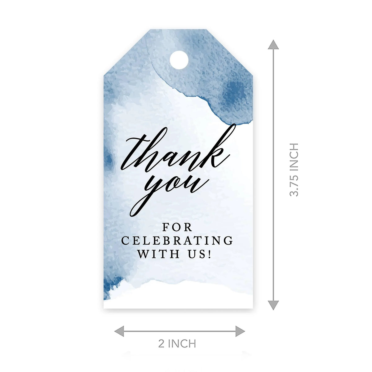 Navy Blue Watercolor Cardstock Gift Tags with Bakers 100-Pk J583725